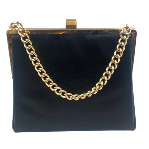 Black Trapezoid Clutch Shoulder Bag - Picture 1 of 6